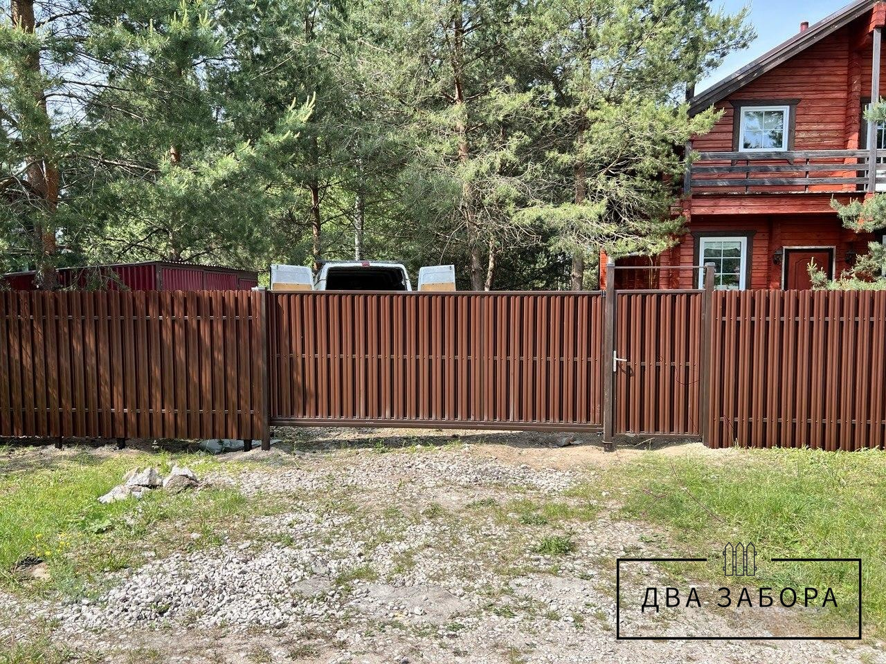 Евроштакетник + Откатные ворота